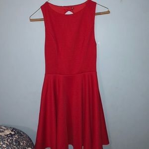 Keyhole back red homecoming dress
